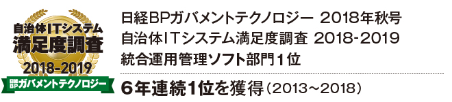 日経BPガバメントテクノロジー 自治体ITシステム満足度調査 2018-2019